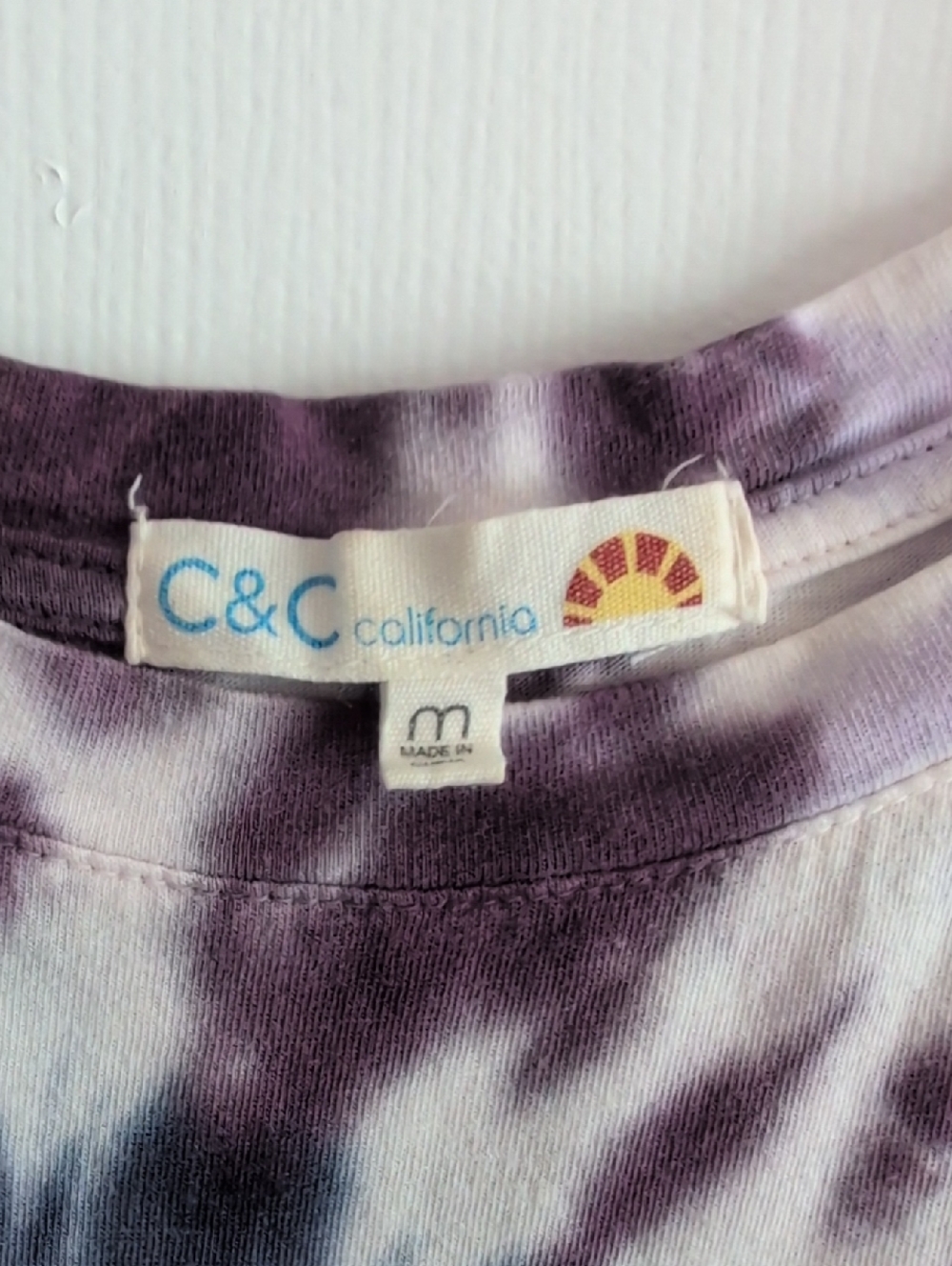 C&C California Purple & Blue Tie-Dye Tank Top, Medium Sleeveless Festival - Picture 3 of 10